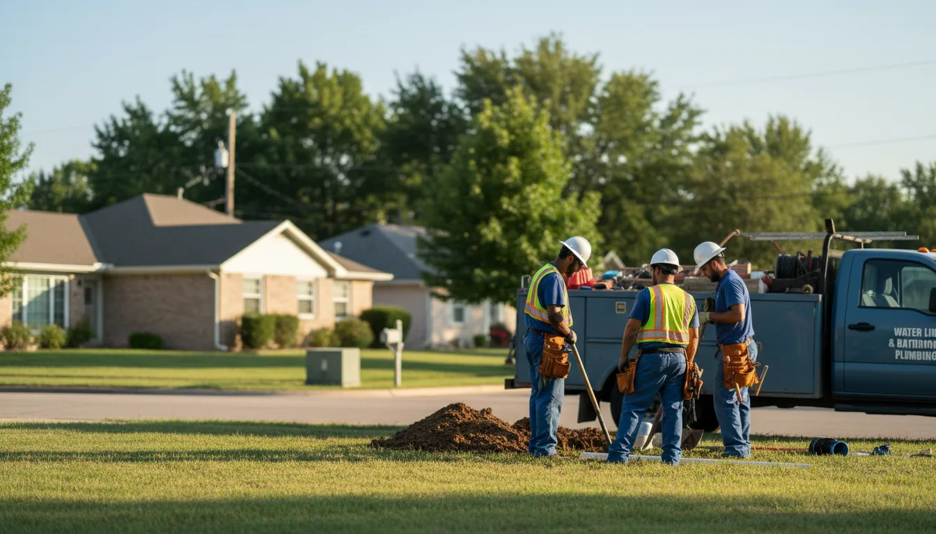 Residential water line and bathroom plumbing service in Kouts, IN